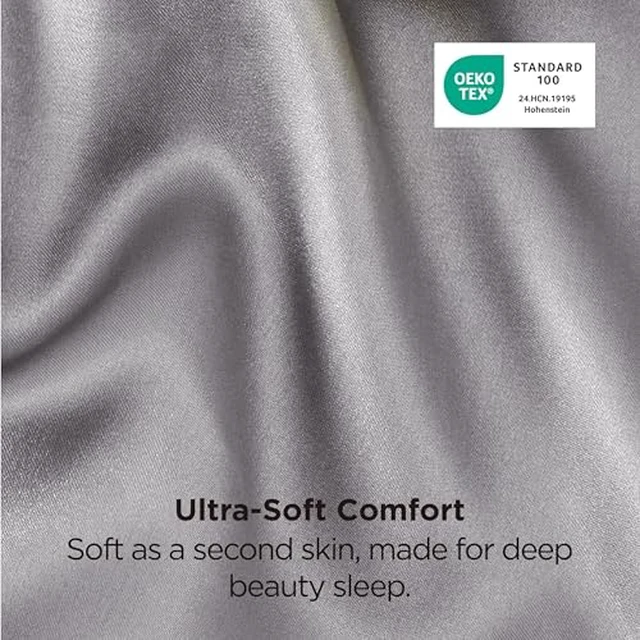 Alt view image 5 of 7 - Satin Pillowcases, Similar to Silk Pillowcase 8 Pack,Cooling Pillow Case for Sleeping Women with Envelope Closure, Gifts for Women Men, Dark Grey, Queen Size, 20x30 Inches, 8pcs