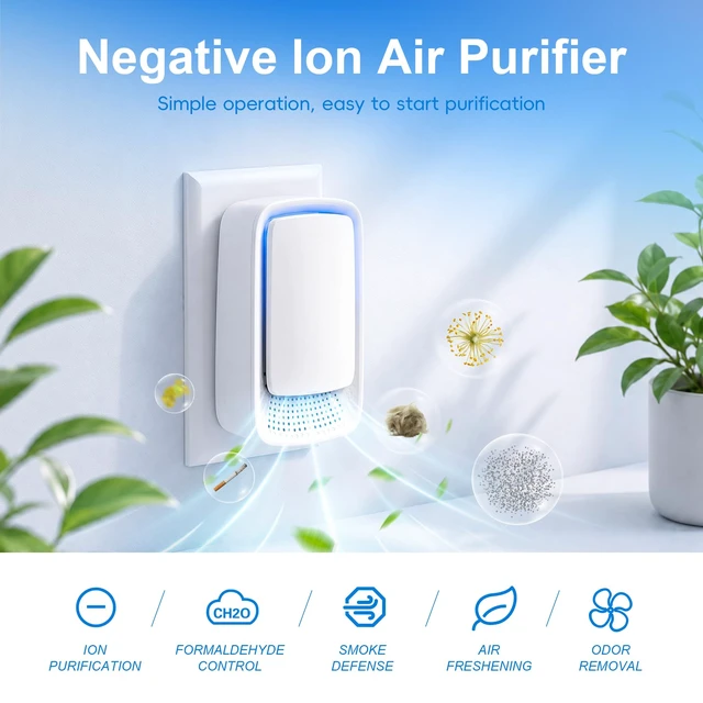 Alt view image 2 of 7 - Plug In Air Ionizers 4 Pack - Small Air Purifiers for Home, Bedroom, Travel | Office, Garage, Pets, Living Room - Quiet Negative Ion Air Purifier - Air Freshener Odor, Pet Smell - Air Cleaner White