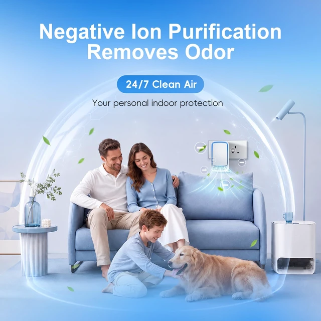 Alt view image 6 of 7 - Plug In Air Ionizers 4 Pack - Small Air Purifiers for Home, Bedroom, Travel | Office, Garage, Pets, Living Room - Quiet Negative Ion Air Purifier - Air Freshener Odor, Pet Smell - Air Cleaner White