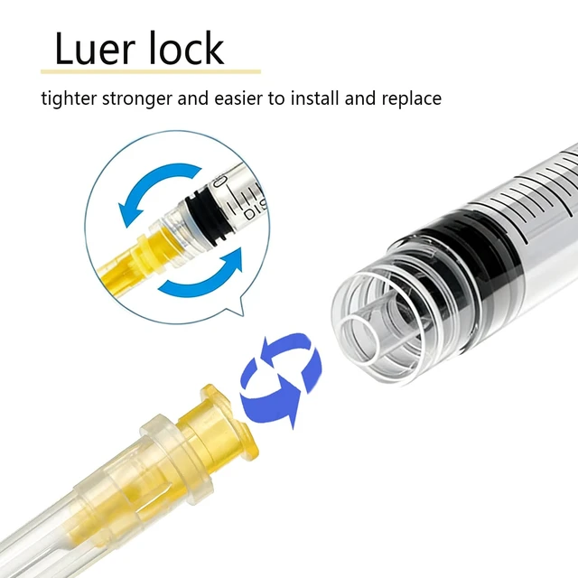 Alt view image 3 of 7 - 30Pack 3mL/cc with 25Ga 5/8 inch for Lab,Liquid Measuring | 3cc 25Ga 5/8(16mm) Luer lock Individually Wrapped,Removable,