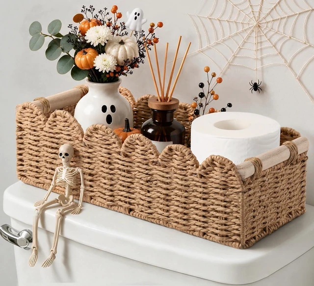 Main image of Bathroom DecorHome Decor,Bathroom OrganizerRoom Decor,Toilet Paper Holder | Wicker Basket,Bathroom Storage,Bathroom Accessories,Bathroom Wall Decor,Bathroom Essentials,House Decor,Boho Farmhouse Decor