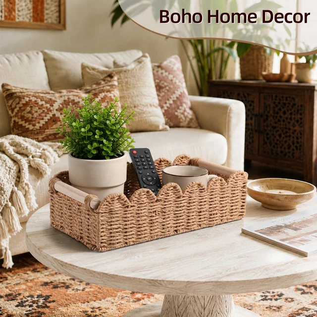 Alt view image 6 of 7 - Bathroom DecorHome Decor,Bathroom OrganizerRoom Decor,Toilet Paper Holder | Wicker Basket,Bathroom Storage,Bathroom Accessories,Bathroom Wall Decor,Bathroom Essentials,House Decor,Boho Farmhouse Decor