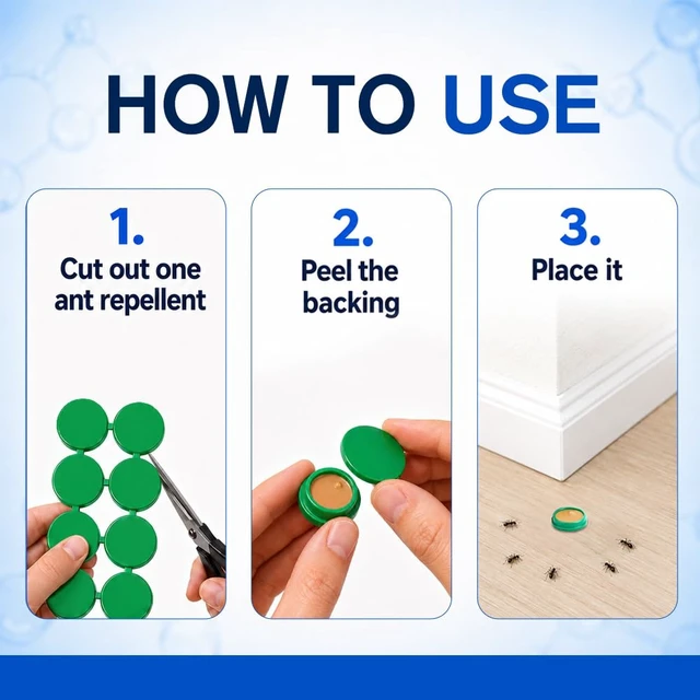 Alt view image 3 of 7 - Ant Away Repellent Indoor, Ant Away for Outdoor Use, Helps Keep Black Ants & Sugar Ants Away from Kitchen, Bathroom, Pantry & Home Areas, Easy to Use, Kid & Pet Safe-8 Pcs
