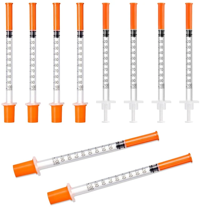 Main image of U-100 1ml/cc Syringe, 31G 5/16" (8mm) Disposable Syringes, 100Pack | Individually Wrapped Lab Supplies