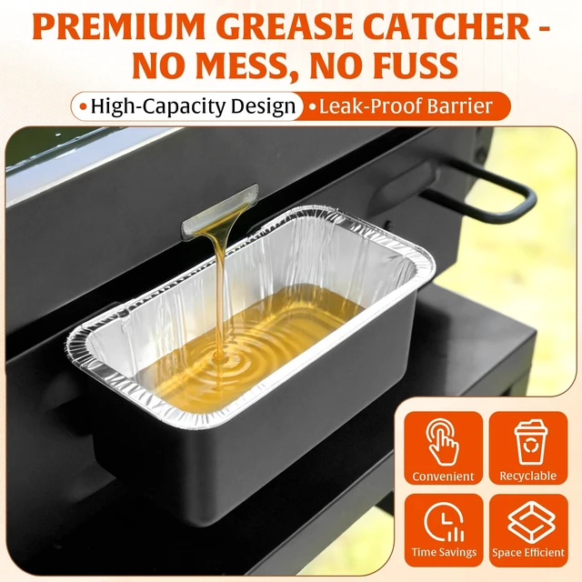 Alt view image 2 of 7 - Grease Cup Liners Compatible with Blackstone Griddle(30 Pack) | Aluminum Foil Drip Pan for 17, 22, 28, 36 Inch
