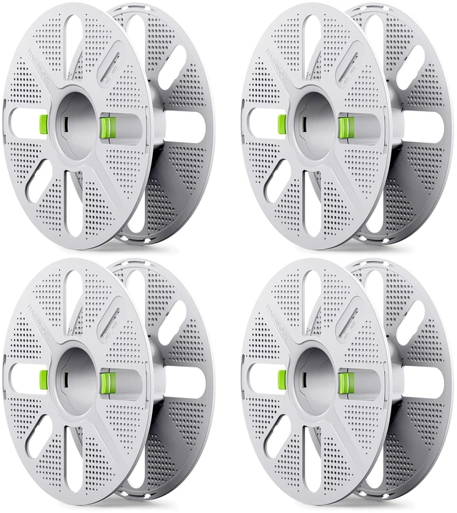 Main image of MarsWork Quick-Swap Reusable Spool for Refill Filament, Two-Finger Press Design, Compatible with Bambu Lab 3D Printers, 4 pcs