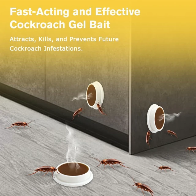 Alt view image 2 of 6 - 80 Pack Extra Strength Roach Killer Indoor Infestation Control, Slow-Acting Roach Gel Bait to Kill Most Cockroaches, Effective Cockroach Killer Indoor Home Use, Ready to Use Roach Bait Gel Repellent