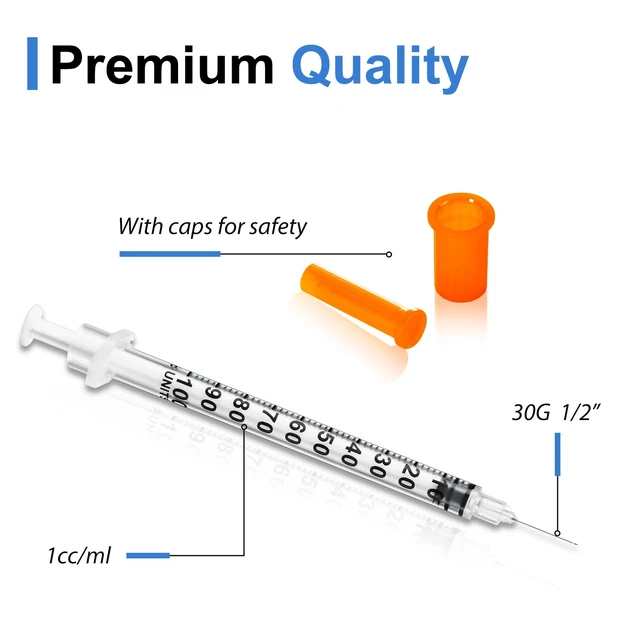 Alt view image 2 of 6 - 1ml/cc Disposable Syringes 30G 1/2" (12mm) Individually Wrapped 100 Pack Lab Supplies Dispensing Scientific Supplies(100PACK 1CC 30G 1/2")