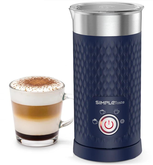 Main image of Milk Frother, 4-in-1 Electric Automatic Milk Steamer, Navy | Warm and Cold Foam Maker and Milk Warmer for Latte, Macchiato, Cappuccino, Hot Chocolate
