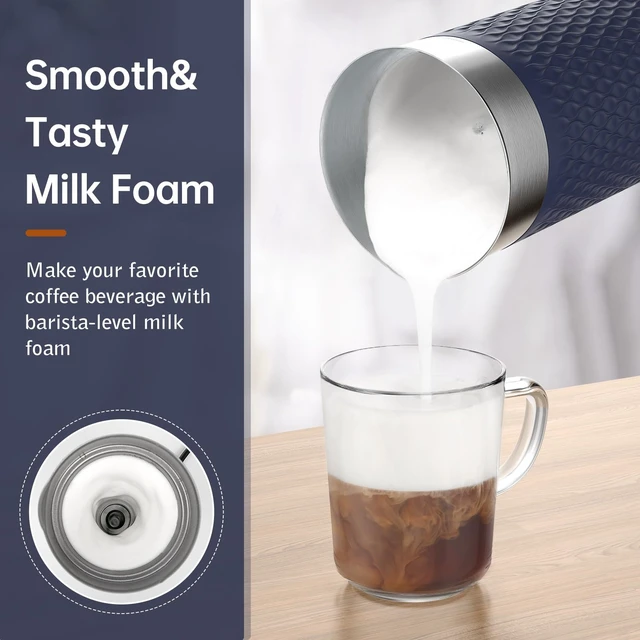 Alt view image 2 of 6 - Milk Frother, 4-in-1 Electric Automatic Milk Steamer, Navy | Warm and Cold Foam Maker and Milk Warmer for Latte, Macchiato, Cappuccino, Hot Chocolate