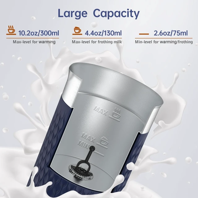 Alt view image 4 of 6 - Milk Frother, 4-in-1 Electric Automatic Milk Steamer, Navy | Warm and Cold Foam Maker and Milk Warmer for Latte, Macchiato, Cappuccino, Hot Chocolate