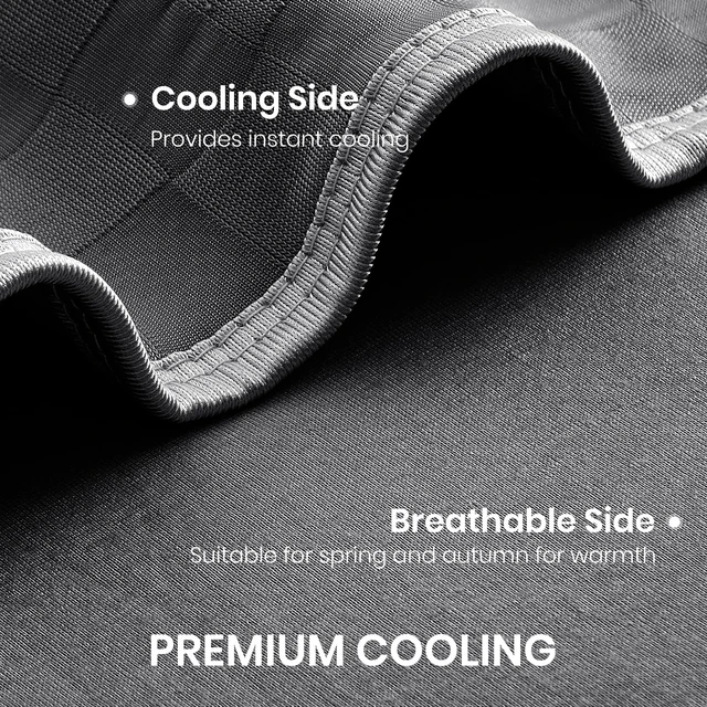 Alt view image 5 of 7 - Cooling Blanket 90"x90" for Hot Sleepers Summer Cold Blanket | Absorbs Heat to Keeps Cool for Night Sweats Q-Max >0.45 Soft Lightweight Breathable Queen Size Sofa Blanket for Menopausal