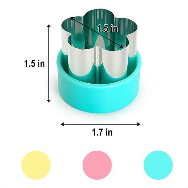 Alt view image 5 of 5 - Mini Fruit Vegetable Cookie Cutters Shapes Set - 9Pcs 1.5 inch | Stainless Steel, Detachable PP Covers, Safe for Kids, Dishwasher Safe, Can Cut Cheese, Sandwich, Fondant, Dough, Craft Clay