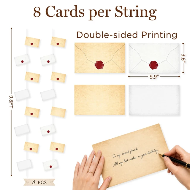 Alt view image 2 of 7 - 8Pack Magic Wizard Floating Acceptance Letter Decoration 64 Letter Cards Pre-Assembled Hanging Envelope Banner for Christmas Halloween Home Decor Office Classroom Birthday Party Supplies