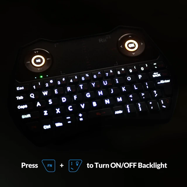 Alt view image 5 of 7 - BT/2.4G Mini Keyboard with Touchpad, Backlit, Rechargeable for Android TV, PC, Smart TV