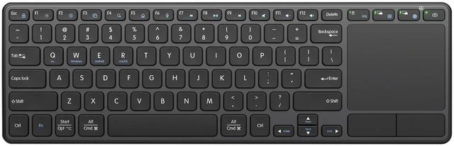 Main image of Rechargeable Wireless Keyboard with Touchpad-QWERTY | Multi-Device Computer Keyboard with Trackpad 2.4G and Bluetooth Wireless Touch TV Keyboard for PC/Laptop/Tablet/Smart TV