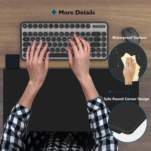 Alt view image 5 of 7 - Small Ergonomics Desk Extender Tray, 20x9.5 Inch Table Mount Arm Rest Shelf, 90° Foldable Keyboard Tray Platform, Clamp on Computer Arm Rest for Desk, Suitable for Office Desks, Black