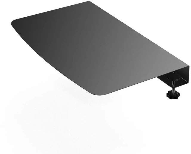 Main image of 17 inch Clamp-on Corner Desk Connector Sleeve Plate, L Desk Platform Extender Attachment, Corner Desk mat - Black
