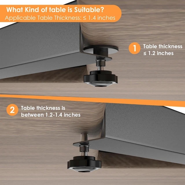 Alt view image 7 of 7 - 17 inch Clamp-on Corner Desk Connector Sleeve Plate, L Desk Platform Extender Attachment, Corner Desk mat - Black