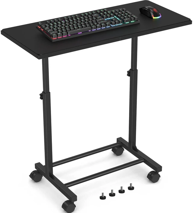 Main image of Mobile Keyboard Tray with Mouse Pad, Adjustable Keyboard Stand | 5-Level Height Adjustment 21.6"-31.1", Keyboard Rolling Under-Desk Extender with Lockable Casters for Home Office