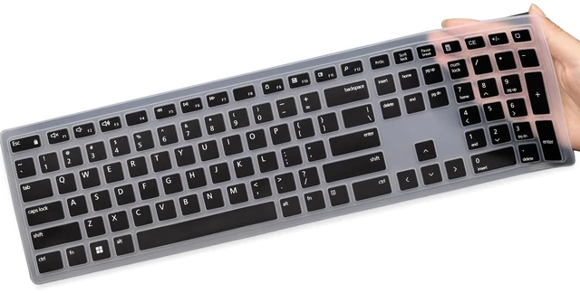 Main image of Keyboard Cover for Dell Pro KM5221W KM7321W & Pro KB500 Keyboard, Dell Pro KM5221W Desktop Keyboard Cover Protector-Black