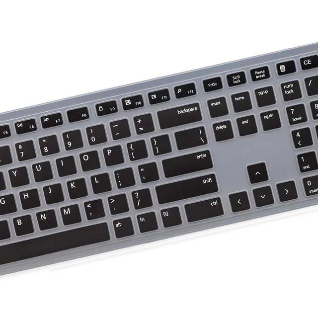 Alt view image 3 of 6 - Keyboard Cover for Dell Pro KM5221W KM7321W & Pro KB500 Keyboard, Dell Pro KM5221W Desktop Keyboard Cover Protector-Black