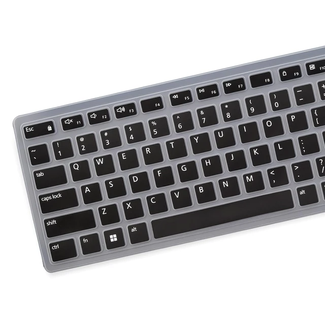 Alt view image 2 of 6 - Keyboard Cover for Dell Pro KM5221W KM7321W & Pro KB500 Keyboard, Dell Pro KM5221W Desktop Keyboard Cover Protector-Black