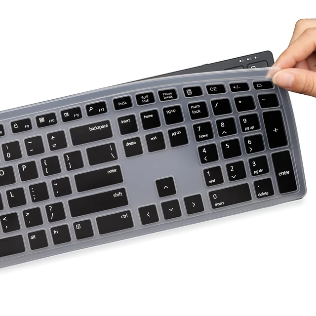 Alt view image 4 of 6 - Keyboard Cover for Dell Pro KM5221W KM7321W & Pro KB500 Keyboard, Dell Pro KM5221W Desktop Keyboard Cover Protector-Black