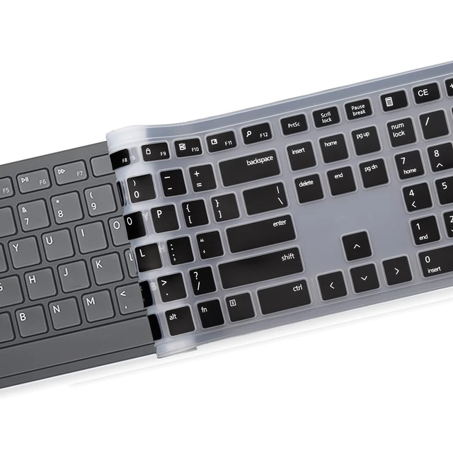 Alt view image 5 of 6 - Keyboard Cover for Dell Pro KM5221W KM7321W & Pro KB500 Keyboard, Dell Pro KM5221W Desktop Keyboard Cover Protector-Black