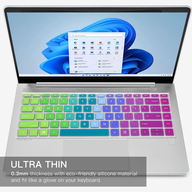 Alt view image 3 of 7 - Colorful Keyboard Cover for HP Probook 440 445 G8 G9 G10 14 inch 2023 2022, HP Probook 640 G7 G8 14" Notebook Protector Skin(Not Fit Probook 440 445 G5 G6 G7 G11) -Rainbow