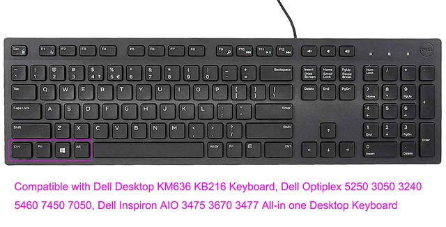 Alt view image 2 of 5 - Dell Keyboard Protector Skin Cover - Compatible with Dell Desktop KM636 KB216, Optiplex 5250 3050 3240 5460 7450 7050, Inspiron AIO 3475 3670 3477 - Purple Ombre