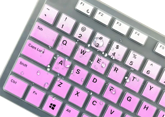 Alt view image 3 of 5 - Dell Keyboard Protector Skin Cover - Compatible with Dell Desktop KM636 KB216, Optiplex 5250 3050 3240 5460 7450 7050, Inspiron AIO 3475 3670 3477 - Purple Ombre