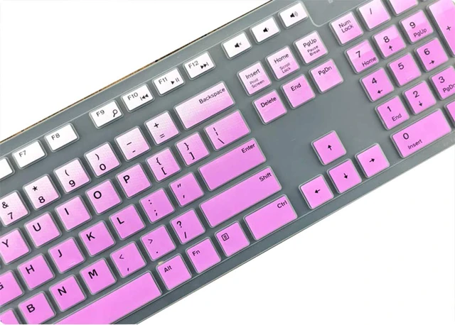 Alt view image 4 of 5 - Dell Keyboard Protector Skin Cover - Compatible with Dell Desktop KM636 KB216, Optiplex 5250 3050 3240 5460 7450 7050, Inspiron AIO 3475 3670 3477 - Purple Ombre