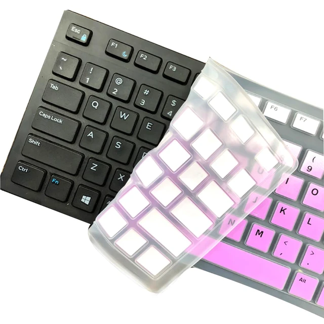 Alt view image 5 of 5 - Dell Keyboard Protector Skin Cover - Compatible with Dell Desktop KM636 KB216, Optiplex 5250 3050 3240 5460 7450 7050, Inspiron AIO 3475 3670 3477 - Purple Ombre