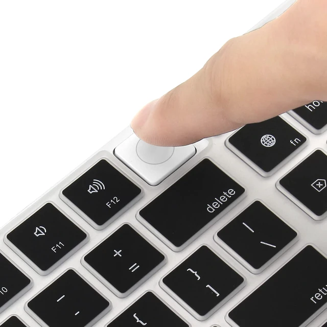 Alt view image 3 of 7 - Ultra Thin Silicone Keyboard Cover Skin for 2023-2021 Magic Keyboard with Touch ID and Numeric Keypad Model-A2520 U.S Enter Protector (3 Keys ON The Left of The Space BAR) (Black)