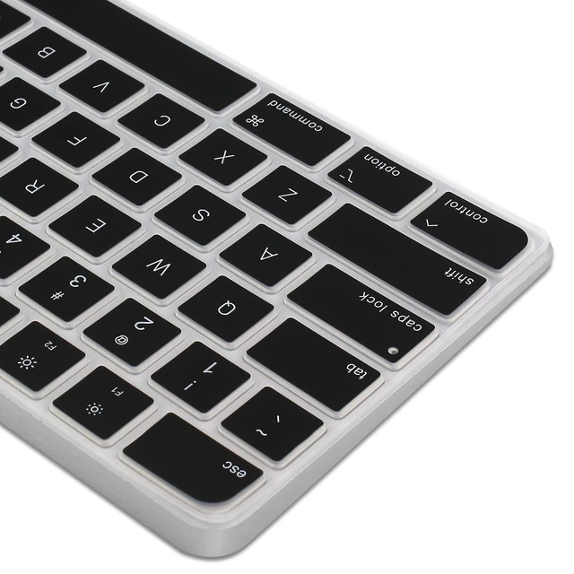Alt view image 5 of 7 - Ultra Thin Silicone Keyboard Cover Skin for 2023-2021 Magic Keyboard with Touch ID and Numeric Keypad Model-A2520 U.S Enter Protector (3 Keys ON The Left of The Space BAR) (Black)