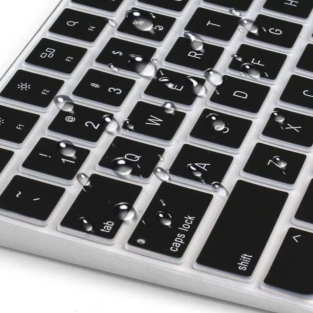 Alt view image 6 of 7 - Ultra Thin Silicone Keyboard Cover Skin for 2023-2021 Magic Keyboard with Touch ID and Numeric Keypad Model-A2520 U.S Enter Protector (3 Keys ON The Left of The Space BAR) (Black)