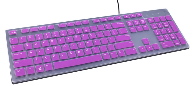 Alt view image 2 of 4 - Keyboard Cover Compatible for Dell KM636 KB216 Keyboard, Dell Optiplex 5250 3050 3240 5460 7450 7050, Dell Inspiron AIO 3475 3670 3477, Dell Inspiron 27 7000 7700 7790 All-in-One Keyboard (Purple)