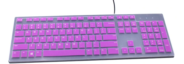 Main image of Keyboard Cover Compatible for Dell KM636 KB216 Keyboard, Dell Optiplex 5250 3050 3240 5460 7450 7050, Dell Inspiron AIO 3475 3670 3477, Dell Inspiron 27 7000 7700 7790 All-in-One Keyboard (Purple)