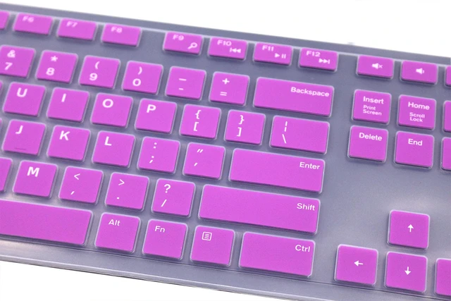 Alt view image 3 of 4 - Keyboard Cover Compatible for Dell KM636 KB216 Keyboard, Dell Optiplex 5250 3050 3240 5460 7450 7050, Dell Inspiron AIO 3475 3670 3477, Dell Inspiron 27 7000 7700 7790 All-in-One Keyboard (Purple)