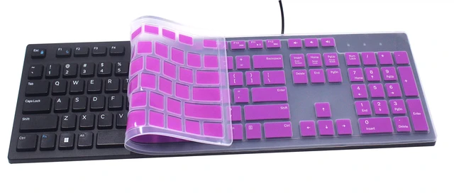 Alt view image 4 of 4 - Keyboard Cover Compatible for Dell KM636 KB216 Keyboard, Dell Optiplex 5250 3050 3240 5460 7450 7050, Dell Inspiron AIO 3475 3670 3477, Dell Inspiron 27 7000 7700 7790 All-in-One Keyboard (Purple)
