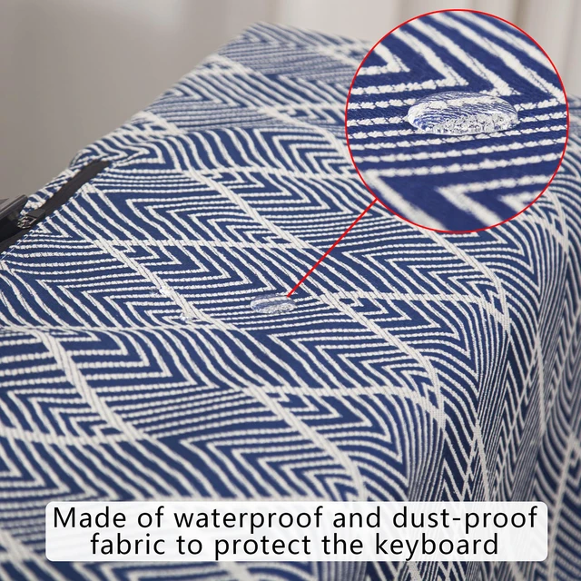 Alt view image 5 of 7 - Waterproof Keyboard Cover - Soft Thick & Durable - Geometric Pattern - Universal Fit for 61/76/88-Key Digital Piano Keyboards - Stylish Home/Studio Protector, Adjustable Side Zippers