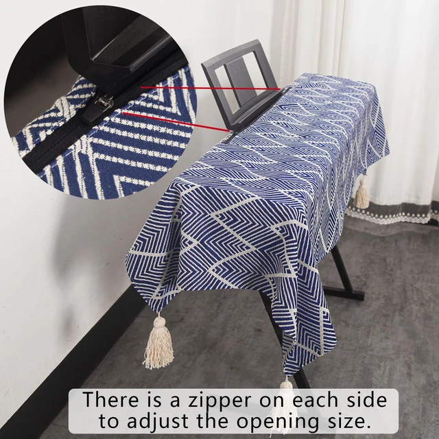 Alt view image 4 of 7 - Waterproof Keyboard Cover - Soft Thick & Durable - Geometric Pattern - Universal Fit for 61/76/88-Key Digital Piano Keyboards - Stylish Home/Studio Protector, Adjustable Side Zippers