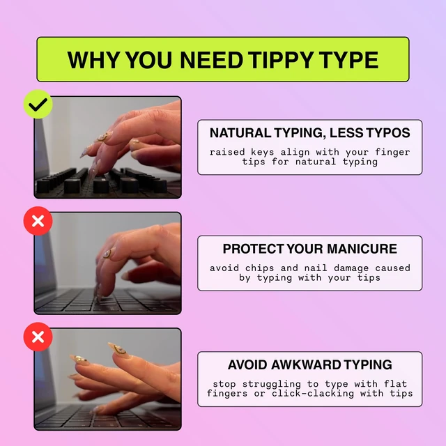 Alt view image 6 of 7 - Raised Laptop Keyboard Cover for Long Nails (Milky White) | Made to Fit MacBook Neo, Pro 13/15" (2016+), Pro 14/16" (2021+), Air 13" (2020+), Air 15" (2023+), 13" iPad & Magic Keyboard