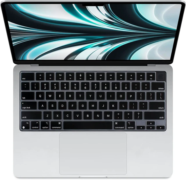 Alt view image 3 of 7 - Keyboard Cover Skin for MacBook Air 13/15 Inch M5 M4, Black | US Enter, Ultra Thin (0.26 mm), Silicone Protective Skin, Easy to Apply, Washable & Reusable, Dust-proof, Precision Molded