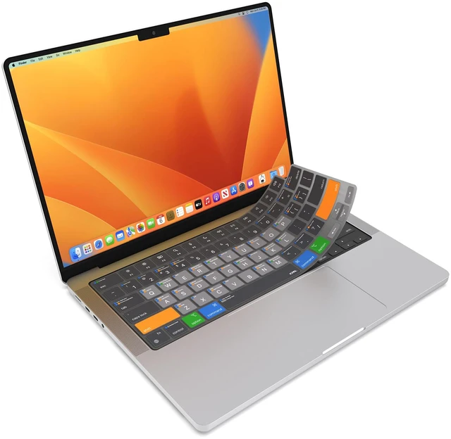 Main image of MacOS Shortcut Guide Keyboard Cover for MacBook Pro/Air/Neo | Ultra-thin, Color-Coded Hotkeys, Washable, US Layout; Fits MacBook Pro 14 & 16 inch M1-M5, Air 13 & 15 inch M2-M5 & Neo