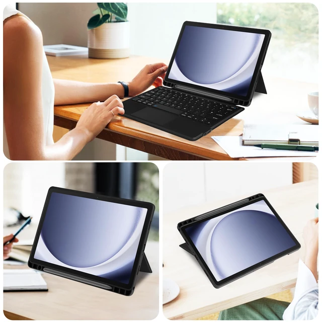 Alt view image 7 of 7 - Keyboard Case Compatible with Samsung Galaxy Tab A11+ Plus/A9+ Plus with Trackpad,Magnetic Detachable Keyboard Cover with Pen Holder for Tab A11+/A11 Plus-Black