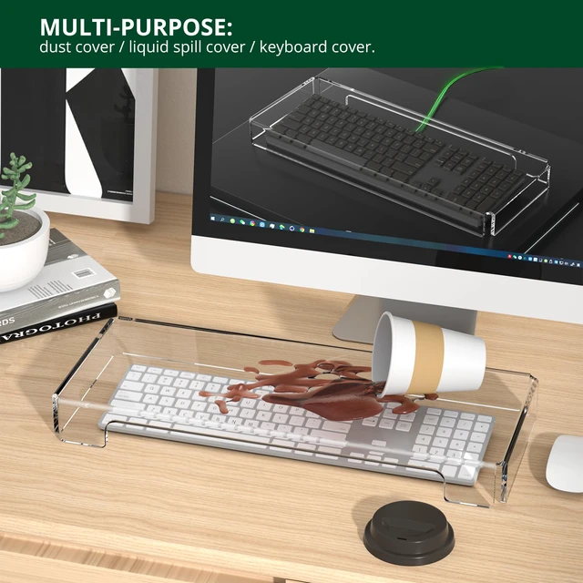 Alt view image 6 of 7 - Acrylic Computer Keyboard Cover, Mechanical Keyboard Dust Cover PC Keyboard Cat Protector, Cat Keyboard Protector (1 Pack, Clear)