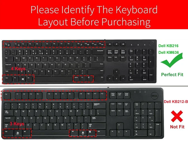 Alt view image 2 of 7 - Colorful Keyboard Cover for Dell KM636 Wireless Keyboard & Dell KB216 Wired/Dell Optiplex 5250 3050 3240 5460 7450 7050/Dell Inspiron AIO 3475/3670/3477 All-in One Desktop Keyboard Skin, Rainbow