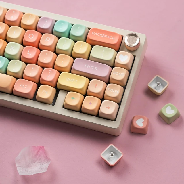 Alt view image 6 of 6 - PBT Keyboard keycaps,Colorful MOA keycaps,Candy | Dye Sublimation custom Key caps,Cute keycaps for Cherry Gateron MX Switches Mechanical Keyboards,134keys